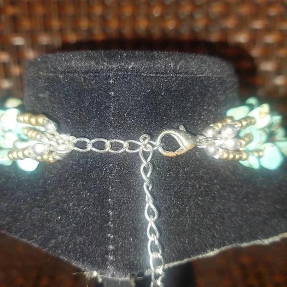 5 strand red coral? and turquoise? necklace 17" - 21" With Extention - Picture 5 of 7